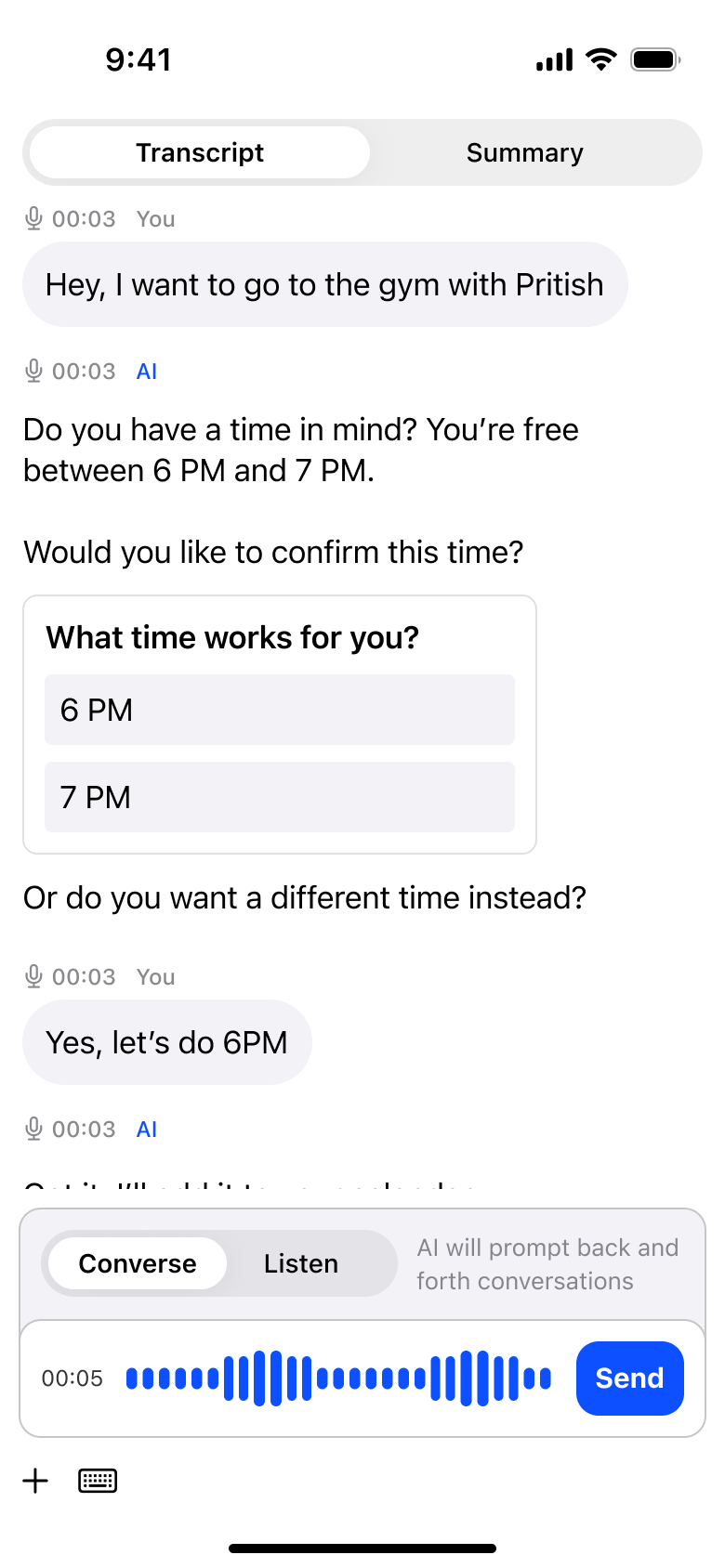 An early Rem direction showing many conversation modes at once